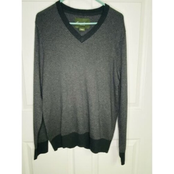 Eddie Bauer Other - Eddie Bauer Men's Cotton Cashmere Blend V Neck Sweater Gray Medium